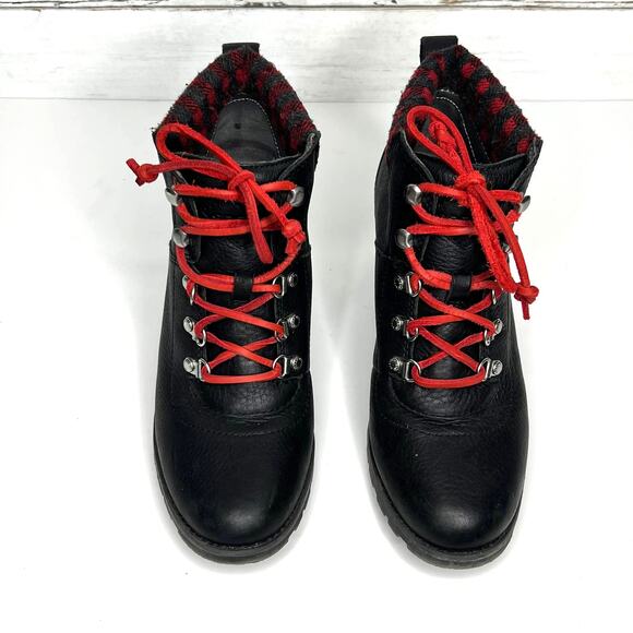 Sperry Celeste Wedge Boot Black Plaid Lace Up Shoe Size 10 - Picture 3 of 10